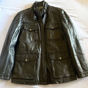 Vintage Hugo boss Lamb Skin Leather Motorcycle Jacket Black Men’s Size 40R IT50
